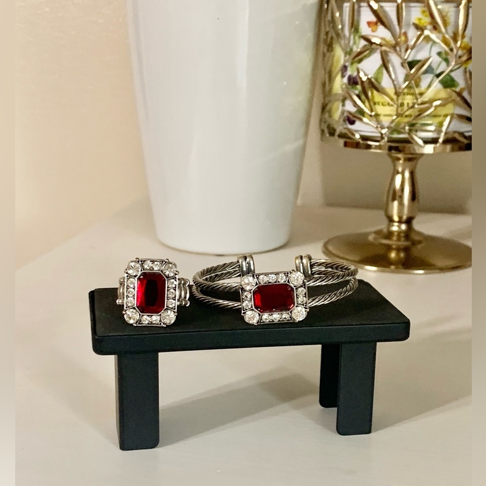 Beautiful ruby ring and bangle set.